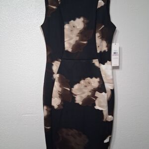 NWT'S Womens Elegant Black and Brown Sleeveless Dress Size 6